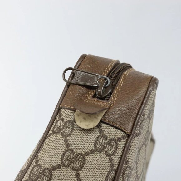 GUCCI GG Supreme Web Sherry Line Clutch Bag PVC Beige Red - Picture 12 of 14